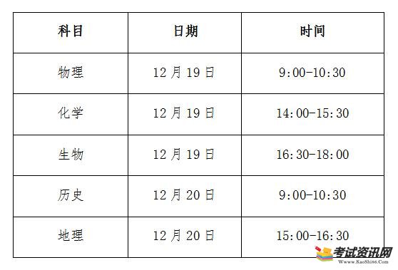 2018年12月廣西桂平會考時間 2018年12月廣西桂平會考時間